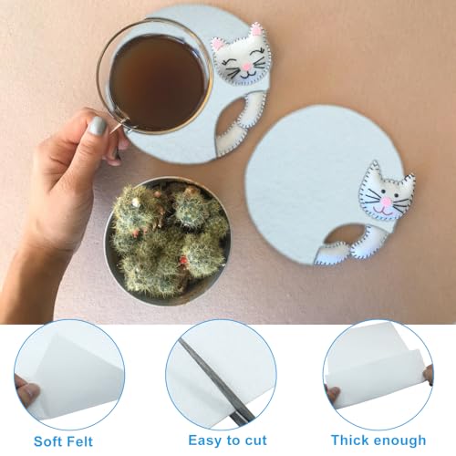 12 Pcs White Felt Sheets, 8 x 12 Inch, 1mm Thick - color: White