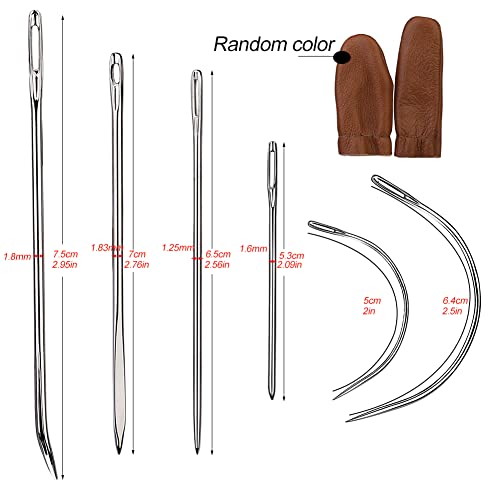 Veroave Upholstery Needle, 16 PCS Curved Needle, Leather Needles - size: 16PCS