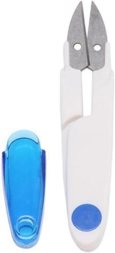 "4 Plastic Handle & Safety Cover Sewing Scissors Clothes Thread Embroidery Cross-stitch Craft Clipper Cutter Tailor Nippers, Sewing Snip Thread Cutter Scissors"