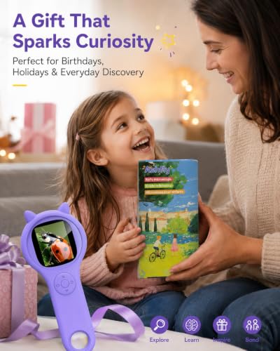 Ashfly Kids Microscope, 500X Digital Magnifying Glass, STEM Toy, Purple - color: Purple, size: 1 Pcs