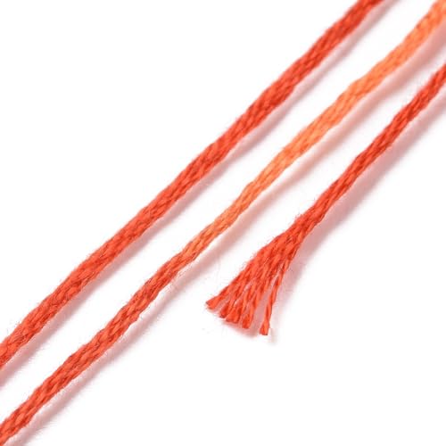 10 Skeins Dark Orange 0.5mm 6-Ply Polyester Embroidery Floss Cross Stitch Threads Segment Dyed Gradient for DIY Craft Hand Sewing Knitting DIY Crafts Jewelry Making 8.75 Yards(8m)/Skein - color: Dark Orange