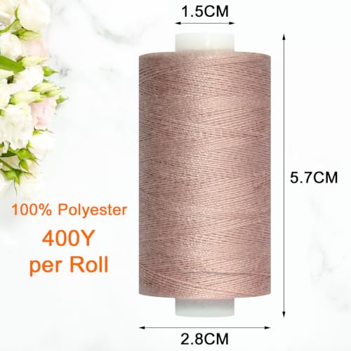 All Purpose Polyester Sewing Thread-2 Spools for Hand and Machine Sewing(Dusty Pink) - color: Dusty Pink