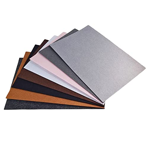 Jtnohx Stiff Felt, 2mm Thick Felt Sheets for Crafts, 8"x12" Hard Felt Fabric Squares 8Pcs for DIY Projects (Grey Brown Series) - color: Grey Brown Series