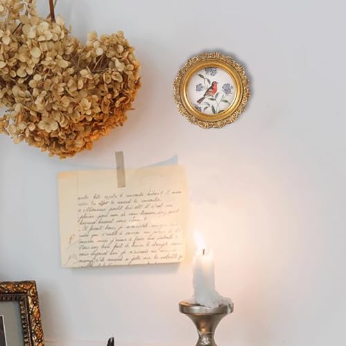 Vintage Picture Frames 3x3 Round Bronze Antique Picture Frames with Glass Front Handcrafted Rustic Home Decor for Wall Mount and Tabletop Gallery Wall Art - color: Bronze, size: 3x3 Round