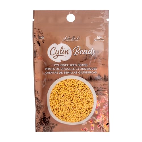 John Bead 25g Cylin Beads Honeyglass Matte 11/0 Glass Cylindrical Seed Beads for Jewelry Bracelets Necklaces Earrings Making Embroidery - color: Opaque Honeyglass Matte