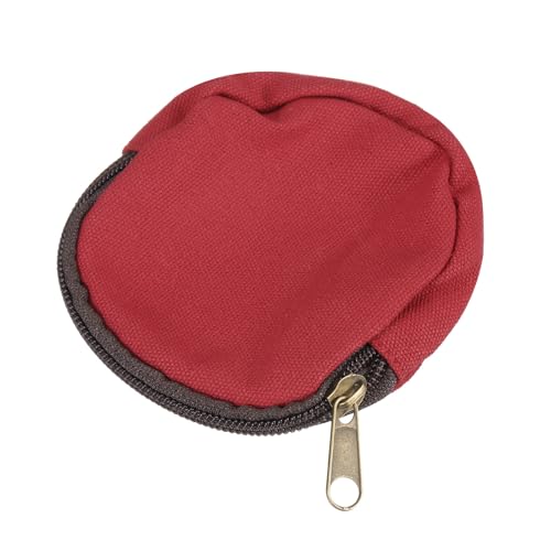 uxcell Mini Canvas Coin Purse Pouch, 3.9" Blank Round Mini Coin Wallet Small Change Purses Portable Organizer Bags with Zipper for Women Men Home DIY, Red - color: Red