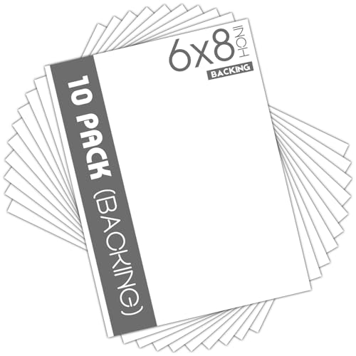 Mat Board Center 6x8 Backing Boards, 10 Pack White Backboards for Frames - size: 6x8