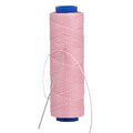 Waxed Thread, Strong Thread for Leather, Upholstery, Shoe, Bag, incl. Needle (Colour: Baby Pink) - color: Baby Pink