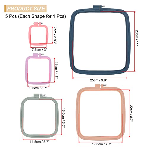 PATIKIL Embroidery Hoops Square Cross Stitch Hoops Frames ABS Plastic