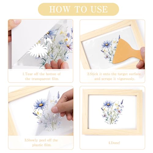 16 Pcs Wildflower Rub-On Transfers for Furniture & Crafts, 6 x 6 Inch - style: Wildflower