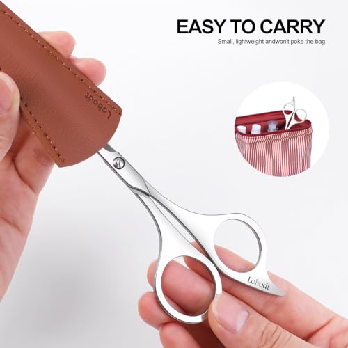 4.9-inch Professional Grooming Scissors for Men Facial Hair Removalr - color: Silver