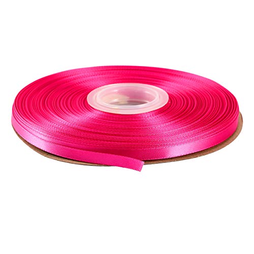 ITIsparkle 1/4" Inch Double Faced Satin Ribbon 50 Yards-Roll Set for Gift Wrapping Scrap Books Party Favor Hair Braids Baby Shower Decoration Floral Arrangement Craft Supplies, Garden Rose Ribbon - color: Garden Rose