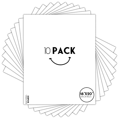 Golden State Art 16x20 White Backing Board, 10 Pack Backer Board for Print - size: 16x20