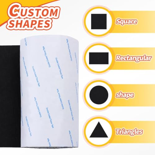 Felt Furniture Pads, 40 x 5 x 0.12 Inch Felt Strips - 2 Pack - color: Black, size: 5" x 40" (2 Pack)
