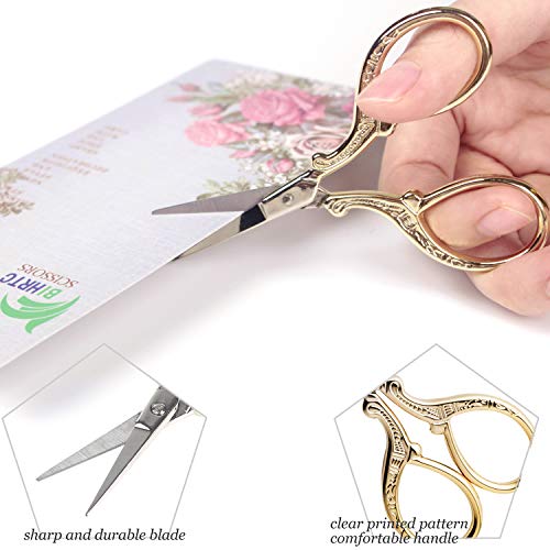 BIHRTC 3.6 Inch Embroidery Scissors Small Sewing Stainless Steel Tip - color: Gold