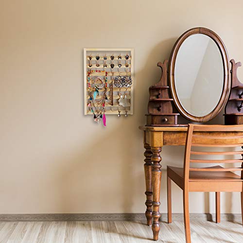48-Spool Sewing Thread Rack, Wall-Mounted Wooden Organizer for Quilting