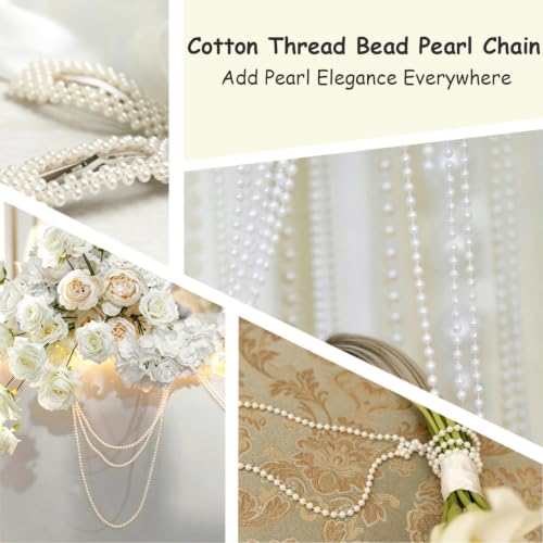 Cotton Thread Bead Pearl Chain, Artificial Pearls, for Home Decor