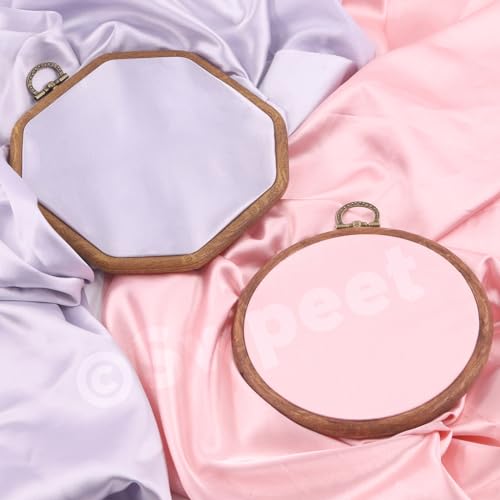 Swpeet 3Pcs 4/ 6.1/ 7.7 Inches Circle Embroidery Hoops Kit, Imitated Wood Plastic Display Frame, Circle Cross Stitch Hoop Rings for Art Craft Sewing and Hanging Ornaments Home Decor - style: Styles NO.1