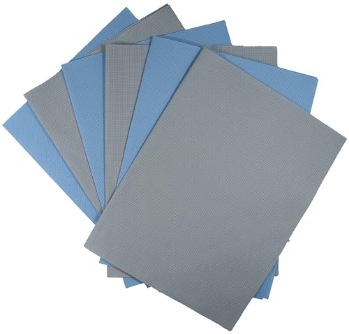KCS 4/6 pc of 12" x 18" 30cmx45cm 16CT Counted Cotton Aida Cloth Cross Stitch Fabric (Sea Foam+Light Blue, 6 pc) - color: Sea Foam+light Blue, size: 6 pc