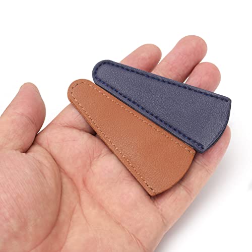 6-Piece Scissor Sheath Set - Synthetic Leather, Brown and Blue, Compact, Ambidextrous, Perfect for Sewing, DIY, and Grooming - color: Brown and Blue