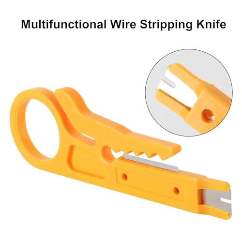10Pcs Mini Wire Stripper Network Wire Stripper Punch Down Cutter Telephone and Computer UTP Cable Stripping Tool for RJ45/Cat5/CAT-6