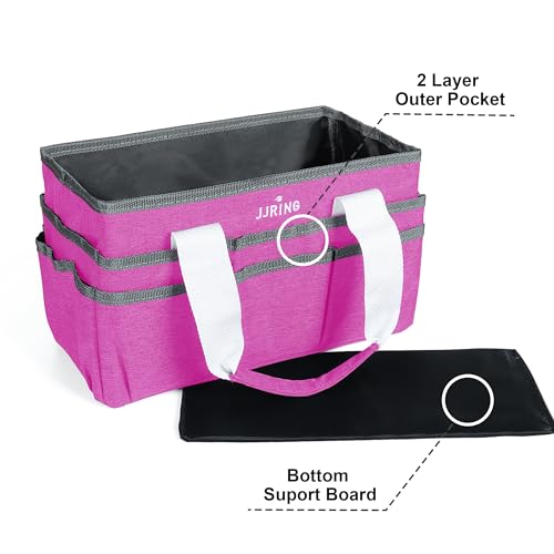 JJRING Craft Organizer Tote Bag Art Storage Caddy Deep Red - color: Deep Red, size: Small