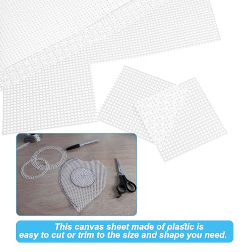 20 Pieces 7 Count Plastic Canvas Sheets, 8x12in Plastic Mesh Sheet - size: 8x12-20pcs