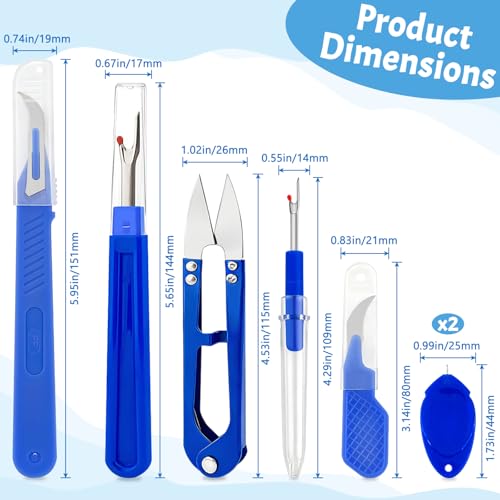 GDMINLO Seam Ripper Set, 2 Big and 2 Small Stitch Remover Tools with Automatic Needle Threaders and Thread Snip, for Sewing and Quilting