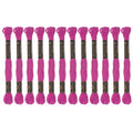 HARFINGTON 12 Skeins Embroidery Floss 8m Each Egyptian Long Fiber Cotton Cross Stitch Thread 26S/2x6 for Embroidery Projects Bracelet, Fuchsia - color: Fuchsia
