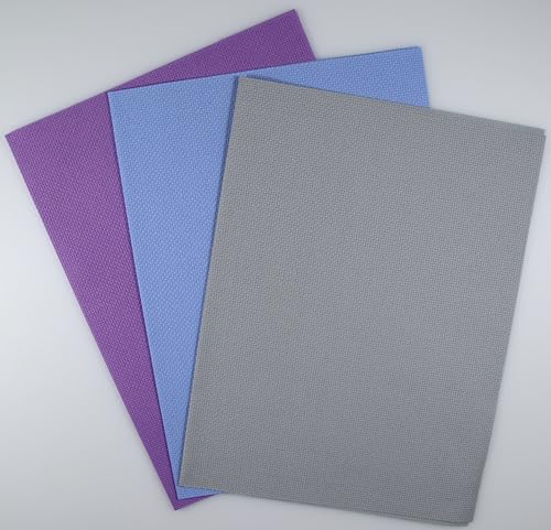KCS 3 pc of 12" x 18" 14CT Counted Cotton Aida Cloth Cross Stitch Fabric (Light Grey+Light Blue+Lavender) - color: Light Grey+light Blue+lavender