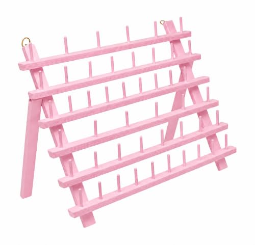 Mandala Crafts 60 Spool Pink Thread Rack Sewing Embroidery Thread Holders - color: Pink
