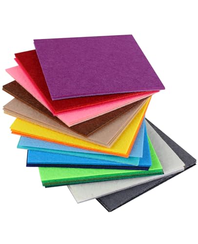 42 Pcs Stiff Felt Fabric Squares 4x4 Inch for Crafts Sewing - color: 4*4 Multicolor