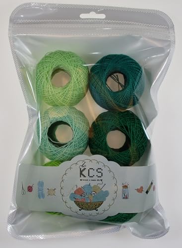 KCS Mercerized Pearl Cotton Thread Size 8 Crochet Needlework Embroidery Threads Ball (6, 05) - color: 05