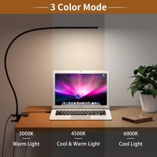 iZELL Desk Light [2-Pack] LED Desk Lamp with Clamp [77 LEDs with 3 Color Modes & 10 Brightness Levels] Flexible Gooseneck Book Light, Easy Clip-on Reading Light - style: [2-Pack] 1 LED Lamp