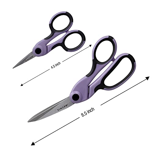 SINGER ProSeries™ Fabric & Detail Sewing Scissors Set, Lilac, 2 Count