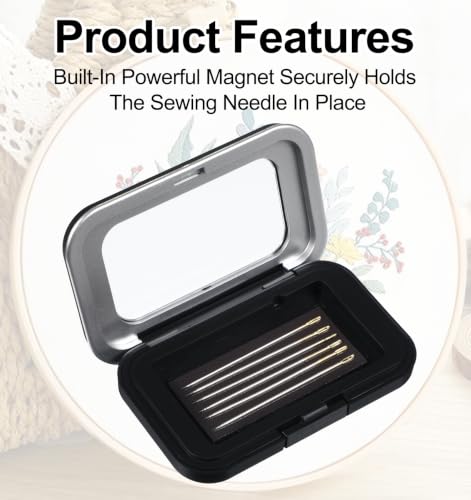 2Pcs Magnetic Needle Holder, Magnetic Needle Case with Clear Lid