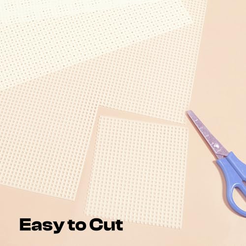 Caydo Plastic Canvas Sheets, 4 Pieces 7 Count 10.5 X 13.5 Inch Plastic Mesh - color: Clear White - 4pcs
