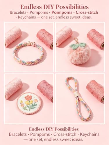 Embroidery Thread, 20-Color Macaron Series Floss, 8 Meters/Skein, for DIY Crafts, Cross Stitch, Friendship Bracelets & Garment Accessories - color: Macaron, size: 20 Color