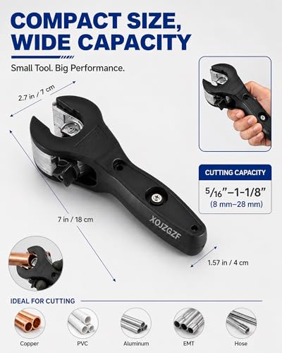 Copper Pipe Cutter Tool Ratchet Ratcheting Tubing Steel Cutters Tube Hand Inside PVC Rubber Hose Thread Cutting EMT Conduit Aluminum Corta Tubos De Trinquete Cortadora Cobre Mini Plumbing(1PC)