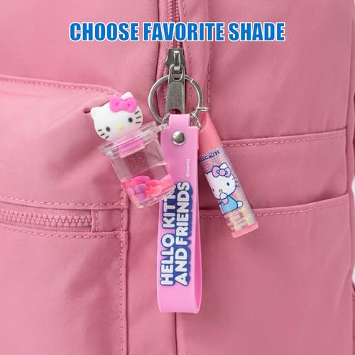 Hello Kitty Keychain Lip Balm Set, 7-Piece Plant-Based, Ages 3+ - color: Hello Kitty and Friends