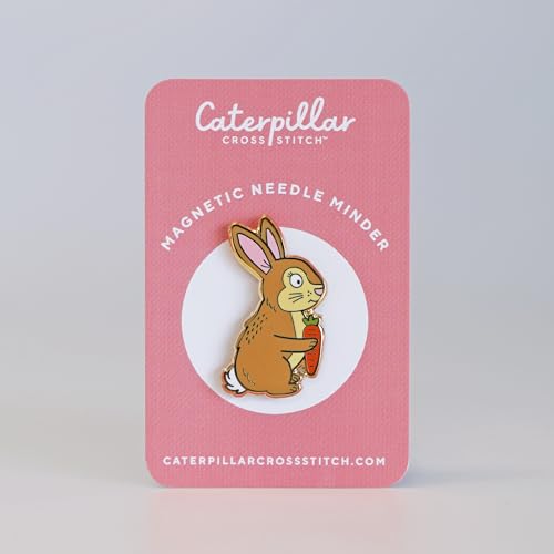 Caterpillar Cross Stitch Needle Minder - Rabbit for Cross Stitch, Sewing, Embroidery and Needlework Accessories, Enamel and Magnetic