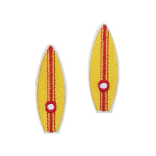 Cartoon Summer Seaside Sun Coconut Hat Embroidery Hot Melt Adhesive Clothes Bag Iron On Hand Sewing Patch (2 Yellow Sailboat Patches) - style: 2pcs Yellow Sailboat Patches