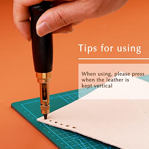 TLKKUE Adjustable Screw Hole Punch Automatic Hole Punch Tool - color: Black