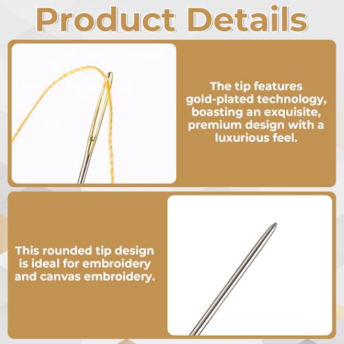 30PCS Cross Stitch Needles Size 24, Large Eyes Supplies Hand Sewing Needle