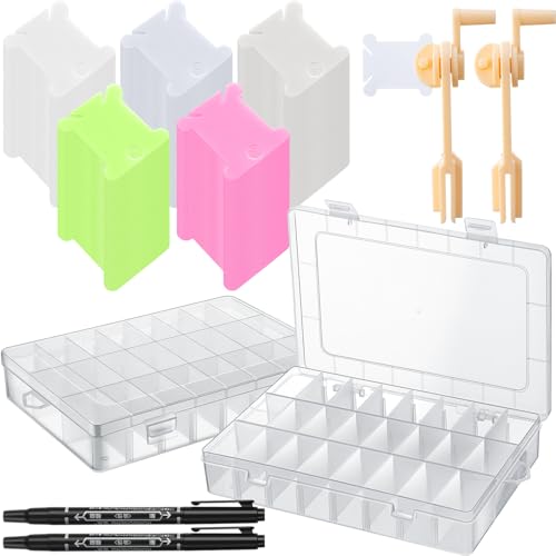 GlikCeil 250 Pcs Set Embroidery Floss Bobbins Thread Organizer Kit