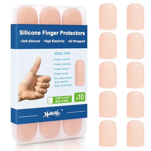 Gel Finger Cots Protectors, Silicone Covers, Bandages, Caps & Sleeves, Nude - color: Nude, size: L(10)