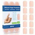 Gel Finger Cots Protectors, Silicone Covers, Bandages, Caps & Sleeves, Nude - color: Nude, size: L(10)