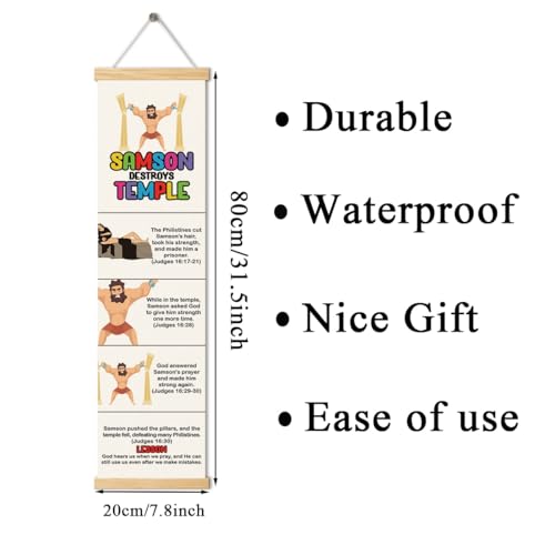 Samson Strength Banner, Church Banner, Christian Rustic Hanging Door Flag, Farmhouse Decorations Outdoor Indoor, Church Activity Decor, Bible Lesson, Scripture and Words Decorations - color: Style 22