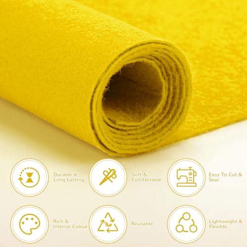 Felt Fabric 36" X 36"(1 Square Yard) (Yellow) - color: Yellow, size: 36" X 36"