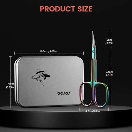 BEZOX Curved Cuticle Scissors - Precision Manicure Scissor Nail Cuticle Trimmer, Professional Stainless Steel Nail Scissors for Cuticle Care, Cuticle Cutter Small Scissors for Women - Rainbow - color: Rainbow